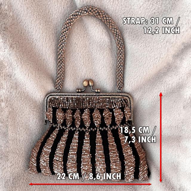 Bead knitted "old pink" purse